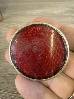 Vintage Stimsonite 10 Fender Reflector Bike Red Round 1.75" From 1965 Schwinn
